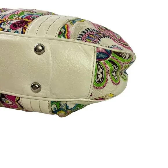 Vera Bradley Palm Beach Gardens Floral Satchel Handbag White Pink Purse Bag - Picture 7 of 16
